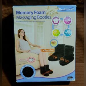 HealthTouch Black Memory Foam Massaging Booties